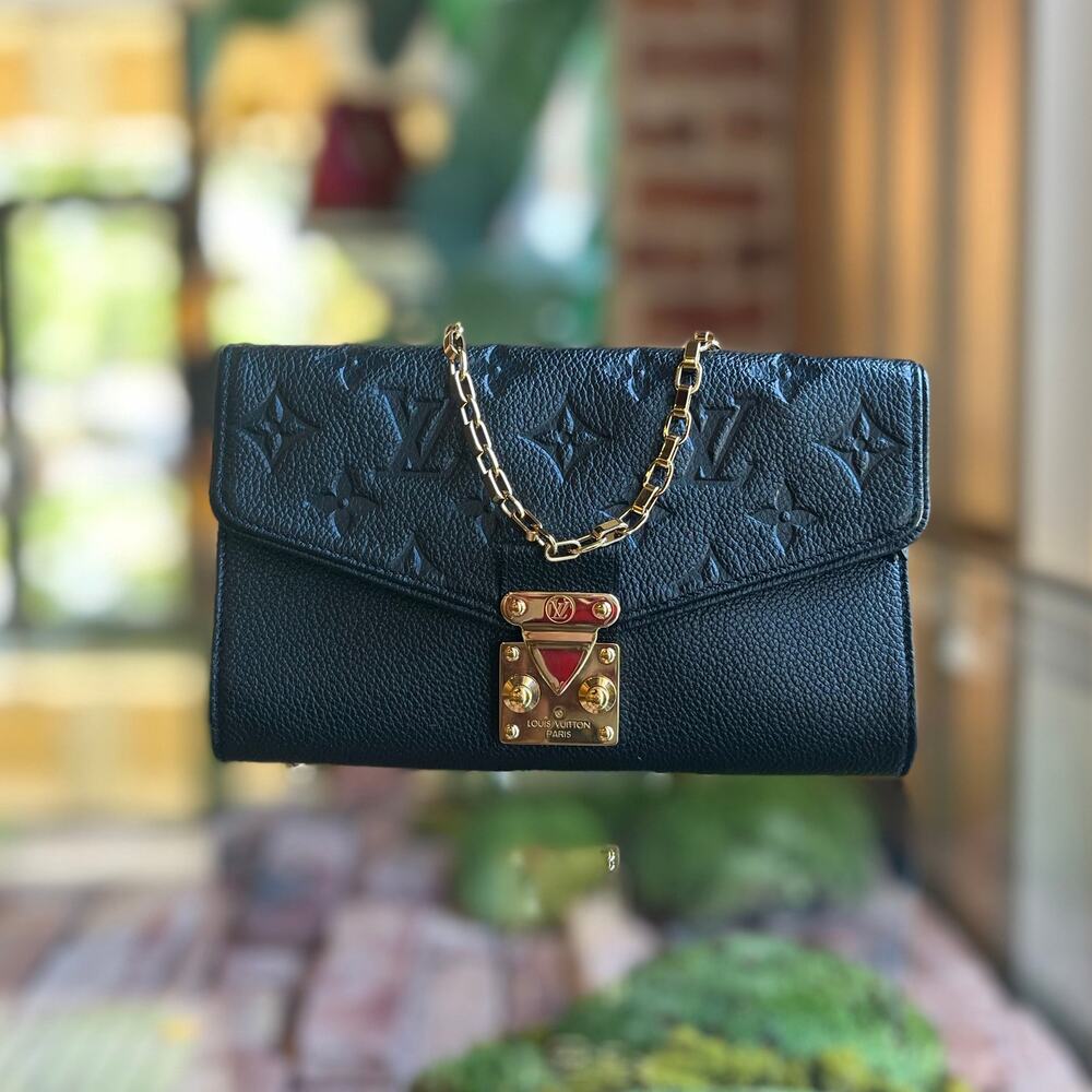 LOUIS VUITTON Saint Germain Pochette Black Monogram Empreinte Leather Crossbody